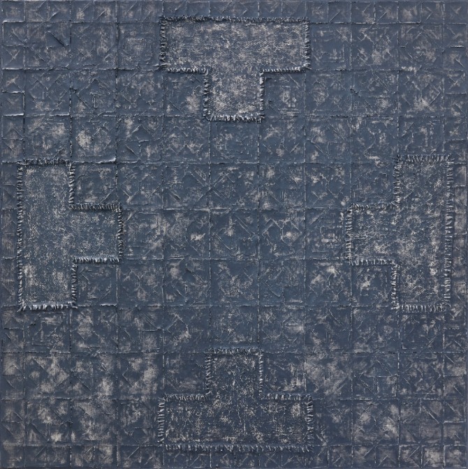 Kwon Young Sil_Untitled 22-92_91x91cm_Mixed media 