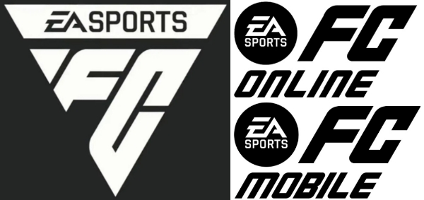 일렉트로닉 아츠 'EA 스포츠 FC(왼쪽)'과 넥슨 'EA 스포츠 FC 온라인', 'EA 스포츠 FC 모바일' 공식 로고. 사진=각사