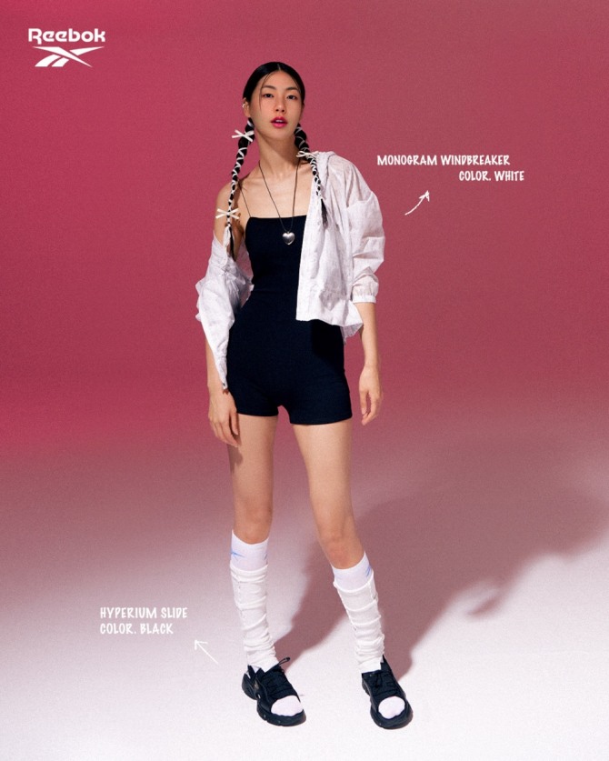 버추얼모델 ‘나온’이 제안하는 ‘리복’ 스포티룩  /사진=LF