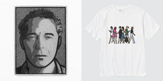 영국의 현대미술가 줄리안 오피(Julian Opie)가 디자인한 유니클로 PEACE FOR ALL 1주년 기념 티셔츠  /사진=유니클로