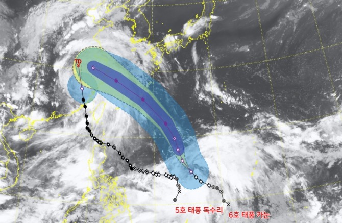 5호 태풍 독수리 6호 카눈 기상청 오늘 내일날씨 일기예보 버 아씨 처  운 