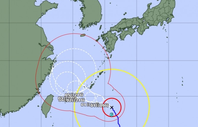 일본 기상청 태풍 이동경로 오늘 내일날씨 일기예보 