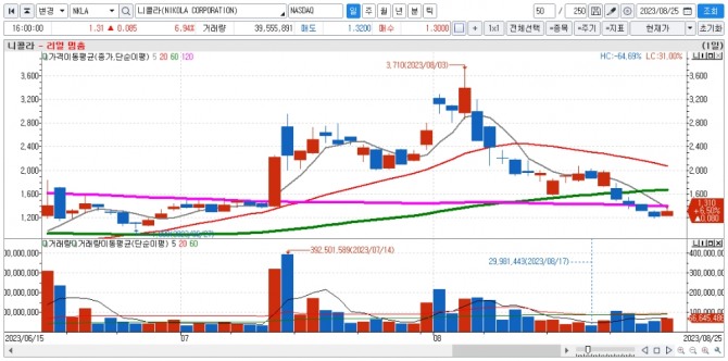 니콜라 일간차트. 자료=신한투자증권 HTS