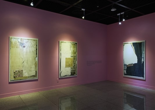 권기미의 <햇빛 속으로>, <두 가지에 대한 고찰>, <또 다른 여행>(왼쪽부터, 무지개갤러리) 