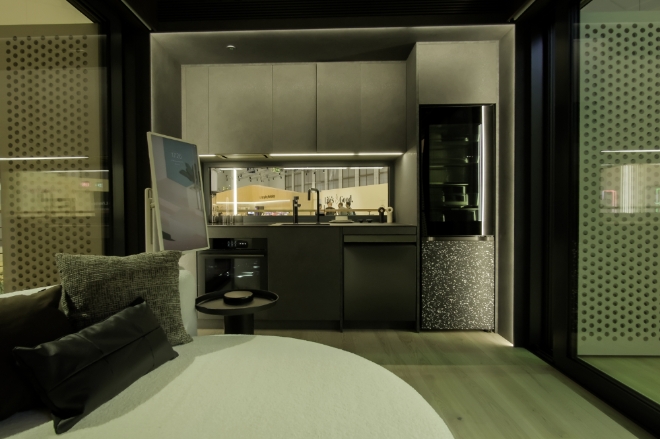 독일 베를린에서 열린 IFA 2023에 선보인 유럽형 스마트코티지 내부사진. 사진=GS건설