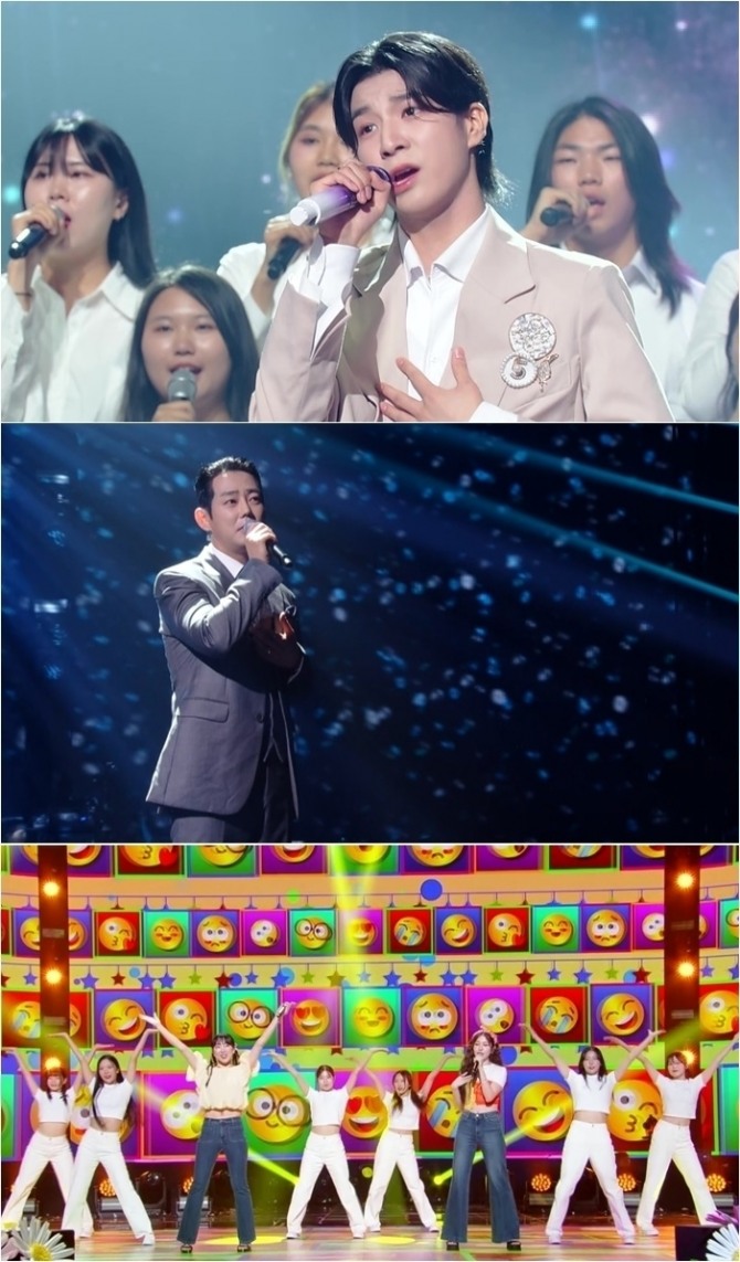 KBS 2TV ‘불후의 명곡’이 ‘기억의 노래’ 특집으로 펼쳐진다. 출연자 중 3년 만에 출연하는 가수 정동원과 절친 MC 이찬원의 만남이 기대를 모은다. 사진은 ‘불후의 명곡’ 정동원, 테이 등 캡처. 사진=KBS 2TV ‘불후의 명곡’