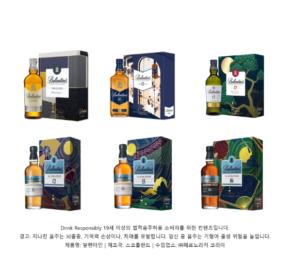 발렌타인 추석 선물세트 6종 이미지. 사진=페르노리카코리아