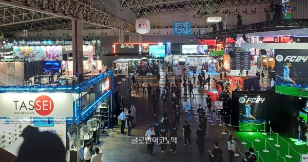 2023년 9월 21일 도쿄 게임쇼가 열린 마쿠하리 멧세 전시장 전경. 사진=이원용 기자