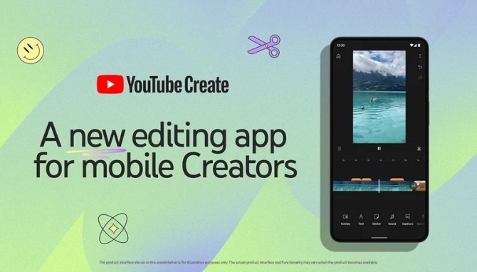 유튜브가 최근 발표한 동영상 편집용 모바일 앱 ‘유튜브 크리에이트(Youtube Create)'. 사진=유튜브