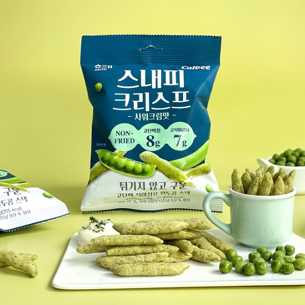 ‘스내피 크리스프’ 제품 연출 이미지. 사진=해태제과