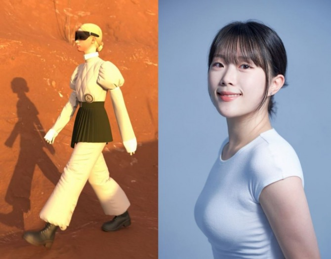 LF_헤지스 디자인공모전 3D 디자인 분야 우승자 이하영씨와 출품작 ‘Airsuit against extreme heat’  /사진=LF