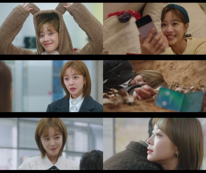 ‘이 연애는 불가항력’ 조보아가 믿보배(믿고 보는 배우) 자리를 굳혔다. 배우 조보아는 현재 방영 중인 JTBC 수목드라마 ‘이 연애는 불가항력’(이연불·극본 노지설 연출 남기훈)에서 온주시청 민원 해결사이자 늘 최선을 다하는 말단 공무원 이홍조와 그의 전생 앵초 역을 맡아 매회 레전드 엔딩을 써 내려가고 있다. 한 작품에서 장르를 단숨에 바꾸는 연기력으로 시청자들을 사로잡고 있다. 사진은 ‘이 연애는 불가항력’(이연불 조보아 캡처. 사진=JTBC ‘이 연애는 불가항력’