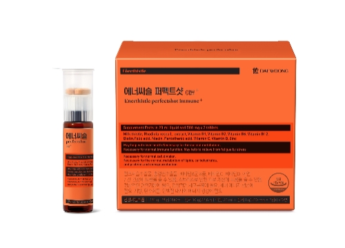 대웅제약은 에너씨슬 퍼펙트샷이 6개월 만에 100만 병이 팔렸다고 12일 밝혔다. 에너씨슬 퍼펙트샷 이뮨플러스 제품 모습. 사진=대웅제약