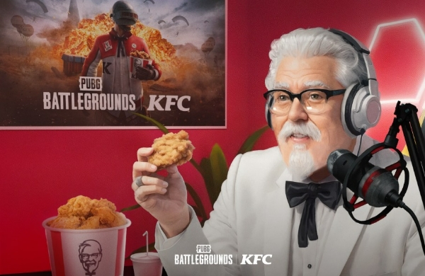 크래프톤이 KFC와 협업, 오는 21일 KFC의 마스코트 '커넬 샌더스'가 출연하는 라이브 방송을 선보인다. 사진=크래프톤 공식 페이스북