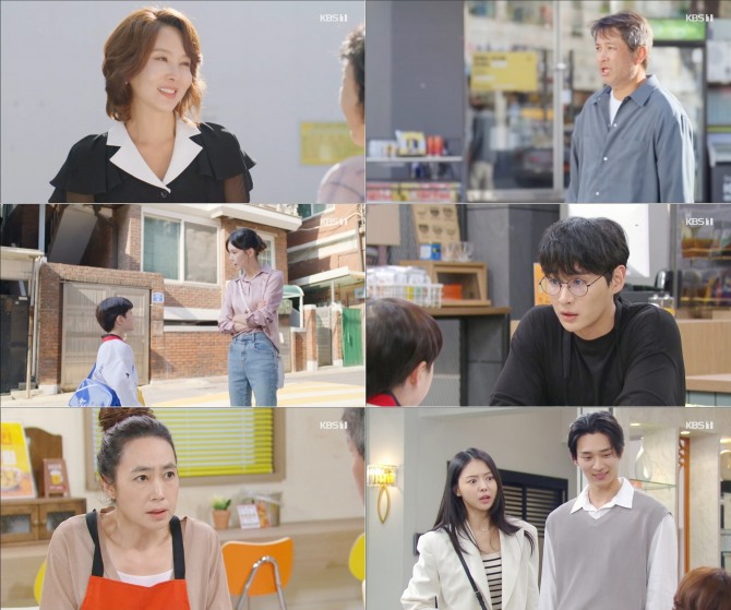 '우당탕탕 패밀리' 이종원(유동구 역)이 전 부인 최수린(심정애 역)과 재회했다. 17일 방송된 KBS 1TV 저녁일일드라마 ‘우당탕탕 패밀리’ 19회에서는 유동구(이종원)는 꽃집 앞에서 마주친 여자가 심정애(최수린)라는 사실을 알게 되며 극적 흥미를 높였다. 사진=KBS 1TV ‘우당탕탕 패밀리’