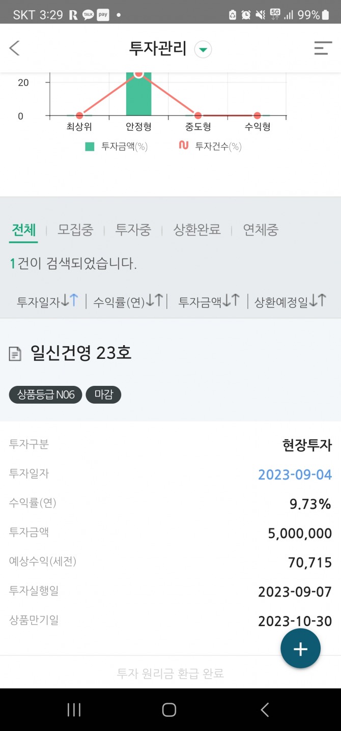 나이스abc 모바일앱 투자관리 안내 모습. 사진=홍석경 기자.