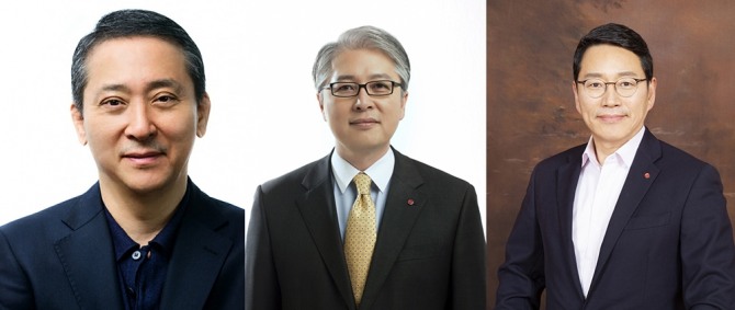 권영수 LG에너지솔루션 부회장, 권봉석 ㈜LG 최고운영책임자(COO) 부회장, 신학철 LG화학 부회장(왼쪽부터). 사진=LG