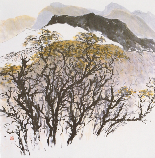 박병준 작 '나의 심중의 산', 70cmx70cm, 1987