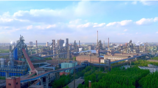 중국 북동부 랴오닝성에 위치한 중국에서 가장 오래되고 가장 큰 제철소 중 하나인 안스틸 그룹.