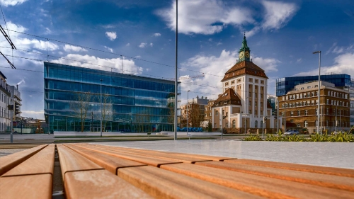 독일 다름슈타트에 위치한 머크 혁신 센터와 푸에처 타워의 전경.사진=머크