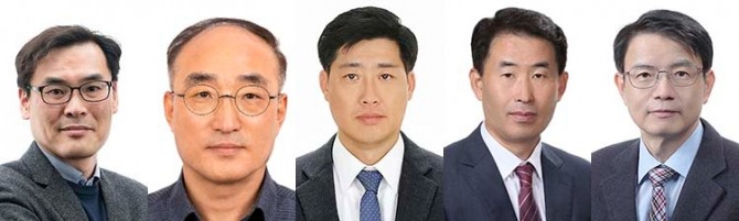 2024 삼성중공업 정기입원인사에서 부사장으로 승진한 (왼쪽부터)김경희, 김진모, 남궁금성, 안영규, 이동연. 사진=삼성중공업