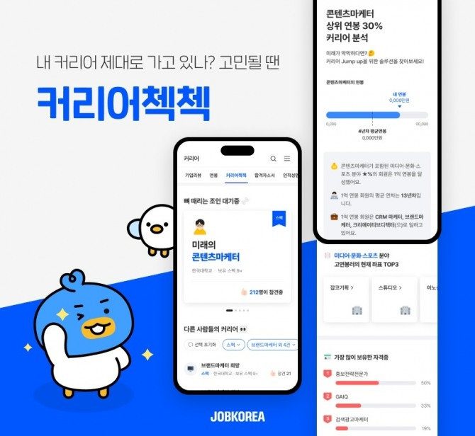 유저 간 커리어를 공유하고 평가할 수 있는 서비스 '커리어첵첵'도 구직자들에게 호평받고 있다. 사진=잡코리아