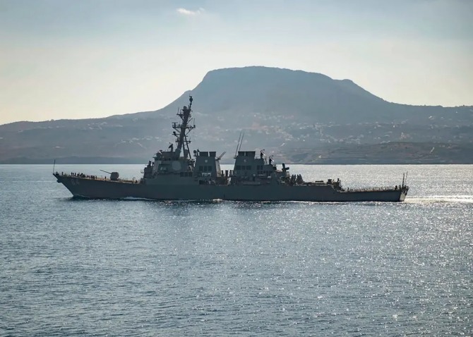 미국 구축함 카니호가 홍해 인근에서 작전을 전개하고 있다. 사진=미 해군