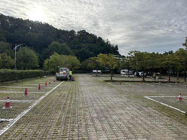 시설개선공사가 진행 중인 행주산성역사공원 주차장. 사진=고양시