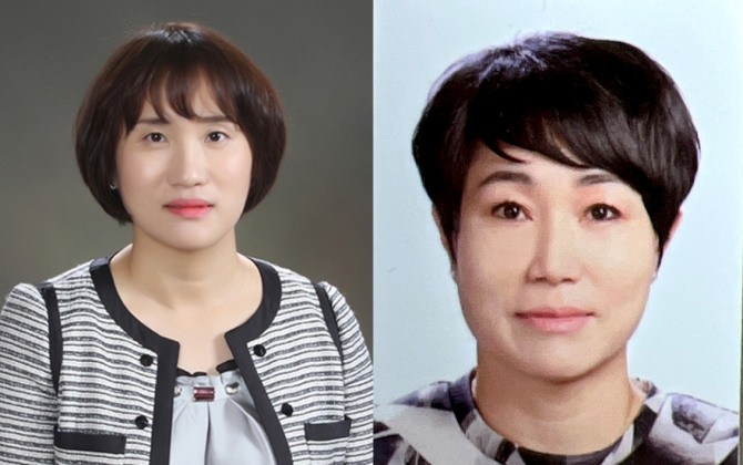 충북보건과학대 최정실(왼쪽) 작업치료과 교수·장순희 사서. 사진=충북보건과학대