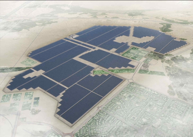 카타르 태양광 발전 프로젝트 예상 조감도. 사진=삼성물산 건설부문