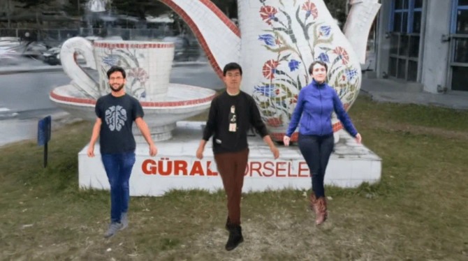 아이폰으로 촬영한 영상에서 인물을 따로 분리해 아바타로 만드는 HUGS 기술이 적용된 모습. 사진=애플