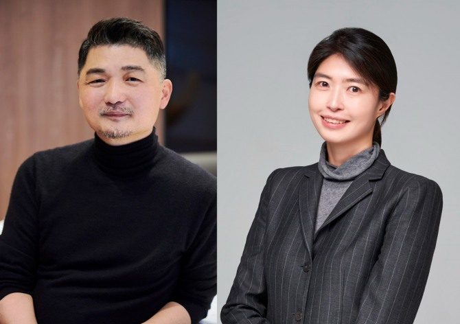 카카오가 김범수-정신아 공동의장 체제의 새로운 CA(Corporate Alignment) 협의체 구성을 발표했다. 왼쪽이 김범수 의장, 오른쪽이 카카오 대표 내정자. 사진=카카오