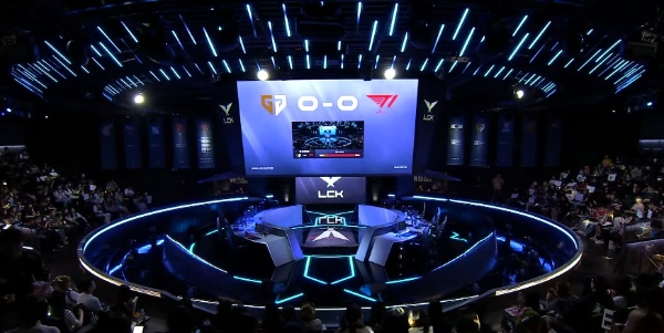 2023 리그 오브 레전드 챔피언스 코리아(LCK) 서머 스플릿 플레이오프 경기가 열린 LCK 아레나 전경. 사진=LCK 공식 유튜브 채널