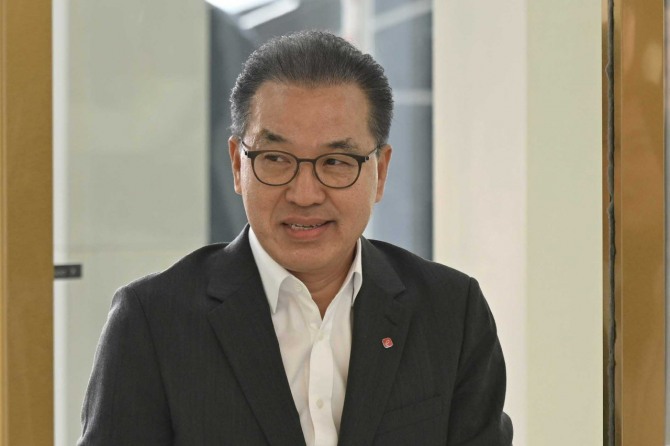 정준호 롯데백화점 대표가 18일 롯데월드타워에서 열리는 상반기 VCM에 참석하고 있다. 사진=공동취재단 