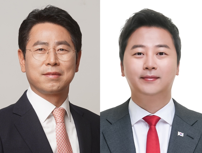 전봉민 예비후보(왼쪽)과 장예찬 예비후보. 사진=중앙선거관리위원회