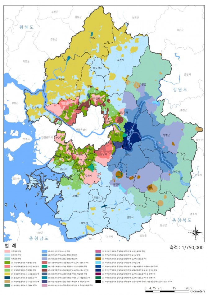 경기도 중첩규제 구역도. 사진=경기도