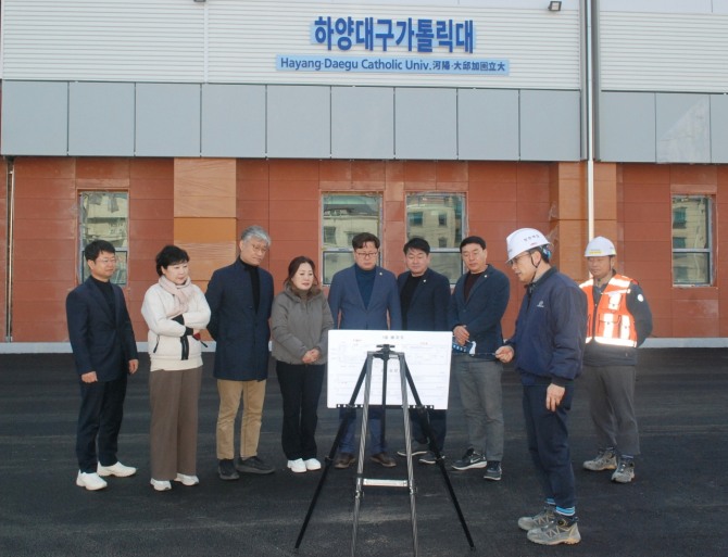 산업·건설위원회는 28일 대구도시철도1호선 안심-하양 복선전철 건설공사 현장을 방문했다. 사진=경산시의회 