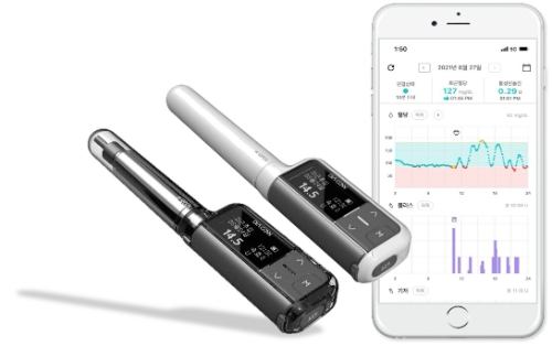 휴온스가 환자 편의증진을 위해 인슐린펜 가격을 인하한다. 스마트 인슐린펜 디아콘P8 제품모습. 사진=휴온스.