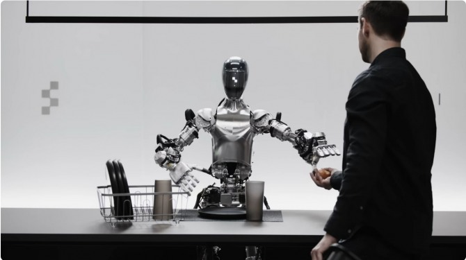 오픈AI와 협력사 피겨가 공개한 휴머노이드 로봇 '피겨원' 영상이 화제가 되고 있다. 사진=스타트업 피겨 유튜브 영상 캡처