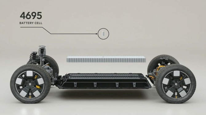 리비안 비용절감 에너지 효율적 4695 배터리셀 이미지 사진=리비안