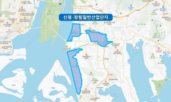 2024년 노후거점산단 경쟁력강화사업 후보지 신평·장림일반산단 위치도. 사진=부산시