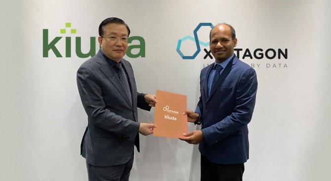 한국기업 키우다(왼쪽)와 스리랑크 기술 스타트업 셉타곤이 스리랑카에 탄소거래소를 공동 설립한다.