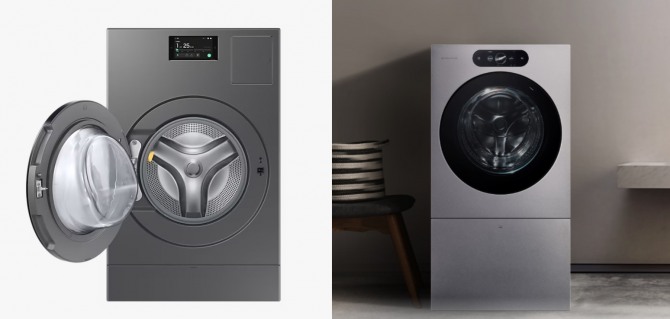 동시에 세탁건조가 가능한 삼성전자의 '비스포크 AI콤보'(왼쪽)와 LG전자의 'LG시그니처 세탁건조기'(오른쪽). 사진=삼성전자, LG전자