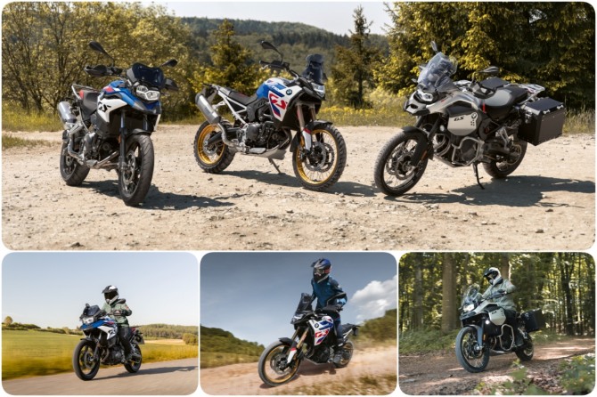 (왼쪽부터) BMW ‘뉴 F 800 GS’, ‘뉴 F 900 GS’, ‘뉴 F 900 GS 어드벤처’ 사진=BMW모터라드