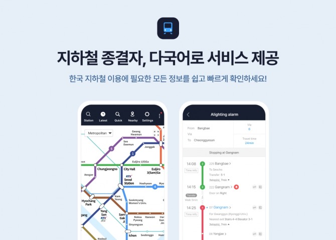 도플소프트가 지하철종결자에 '다국어 서비스' 기능을 지원한다. 사진=NHN