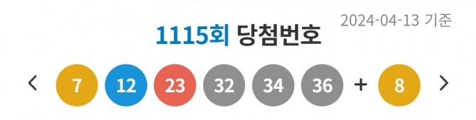 로또 1115회 당첨번호