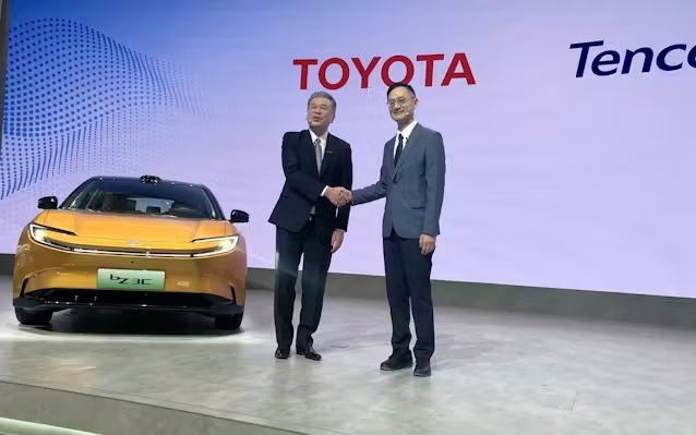 일본 자동차 회사 토요타와 중국 IT기업 텐센트가 제휴했다.