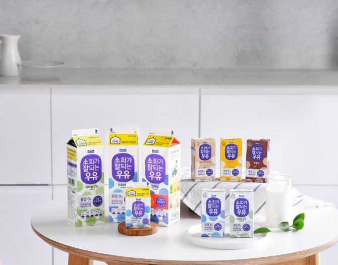 락토프리 우유 '소화가 잘되는 우유' 전 제품 라인업. / 사진=매일유업