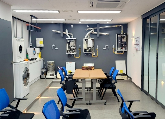 29일 경기도 수원시에 문을 연 삼천리 고객센터협의회 도시가스 사용시설 트레이닝 센터 내부 전경. 사진=삼천리