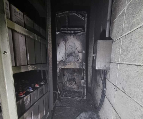 한국가스공사(KOGAS) 강원지역본부 전기실 화재 현장. 사진=원주소방서